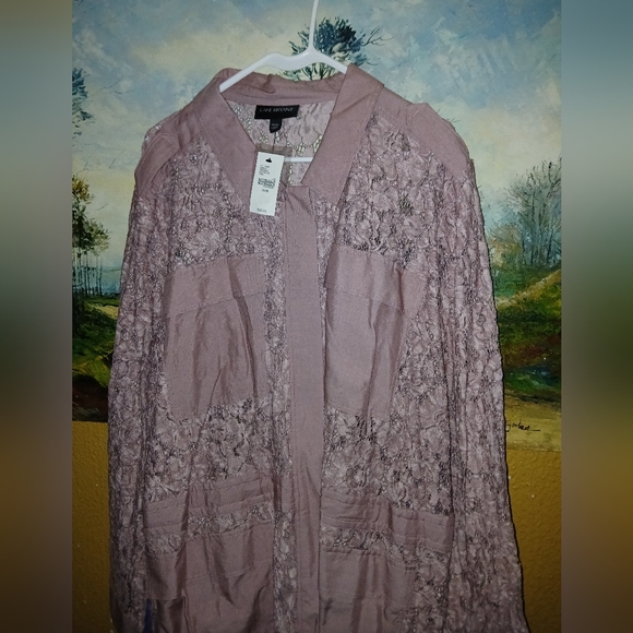 Lace Button-Up Blouse - Picture 1 of 8